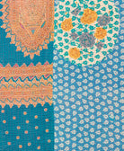 Kantha quilt throw made of recycled vintage saris