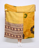 Artisan made kantha quilt throw  