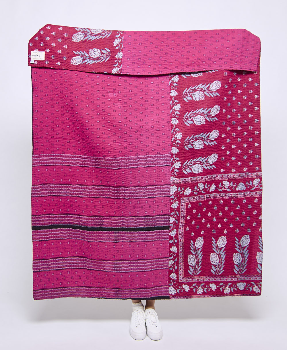 Artisan made kantha quilt throw  
