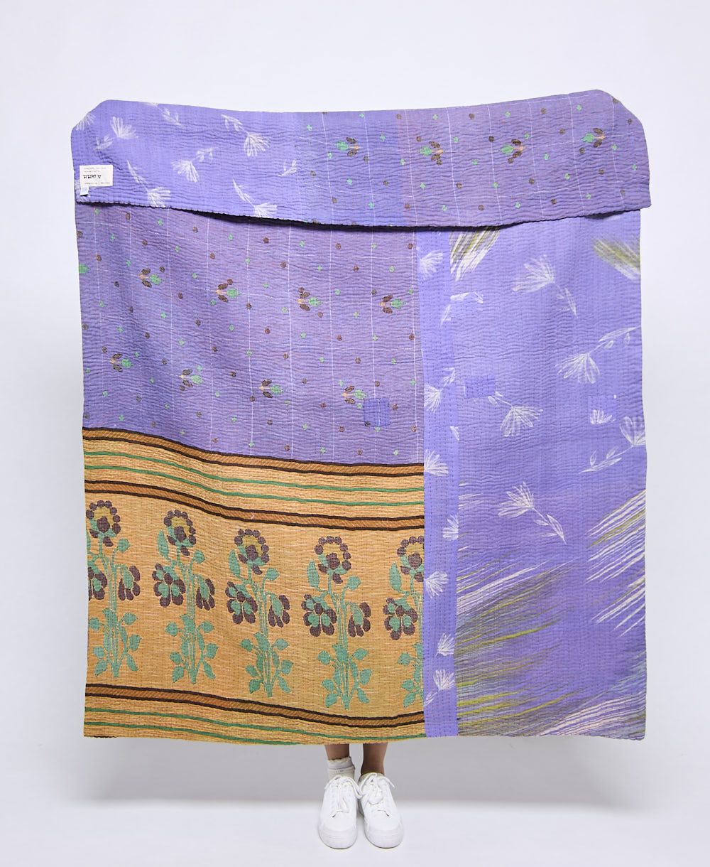 Artisan made kantha quilt throw  