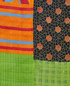 Kantha quilt throw made of recycled vintage saris