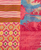 Kantha quilt throw made of recycled vintage saris