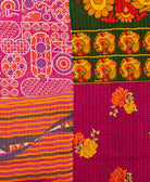 Kantha quilt throw made of recycled vintage saris