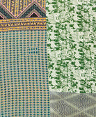 Kantha quilt throw made of recycled vintage saris