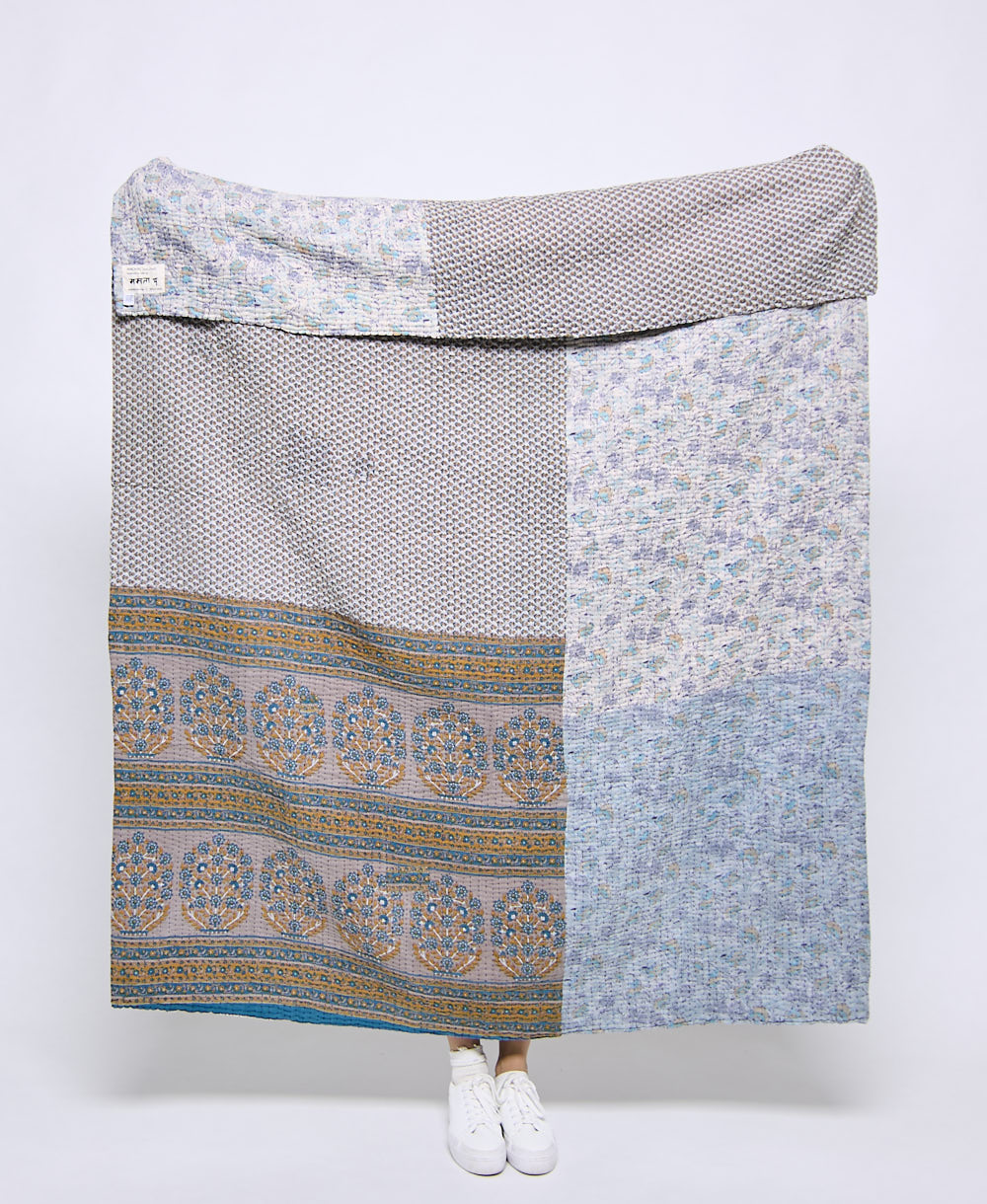 Artisan made kantha quilt throw  