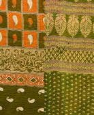Kantha quilt throw made of recycled vintage saris