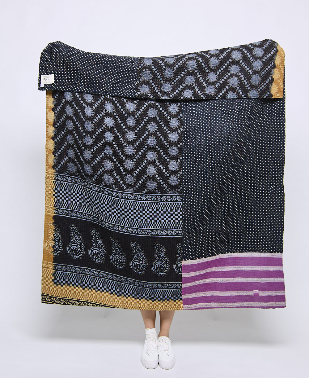 Artisan made kantha quilt throw  