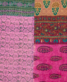 Kantha quilt throw made of recycled vintage saris
