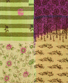 Kantha quilt throw made of recycled vintage saris