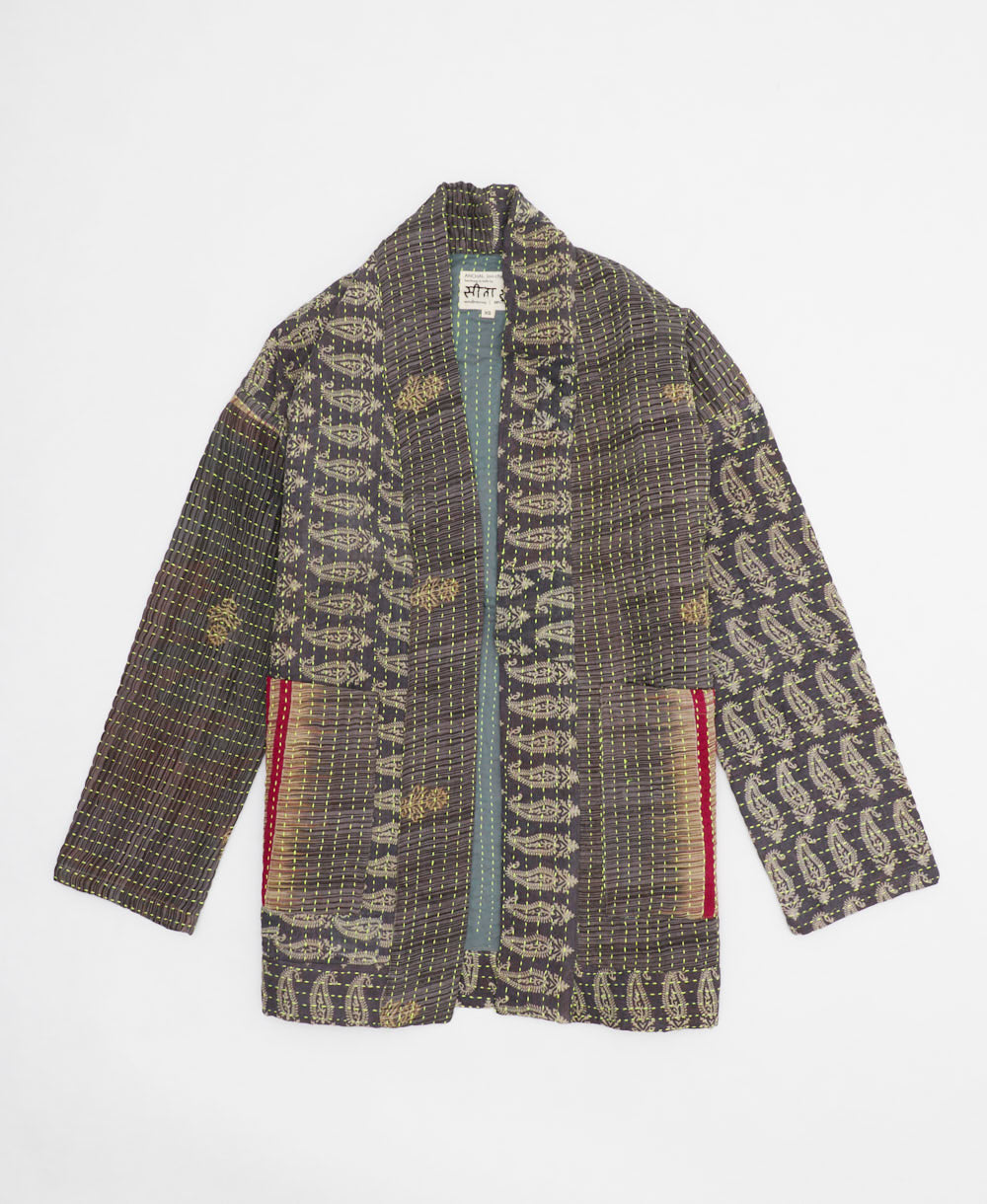 Kantha Quilted Jacket: No. 240603 | Sustainable Apparel – Anchal