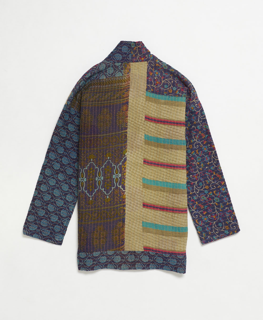 handmade open front cocoon quilted jacket