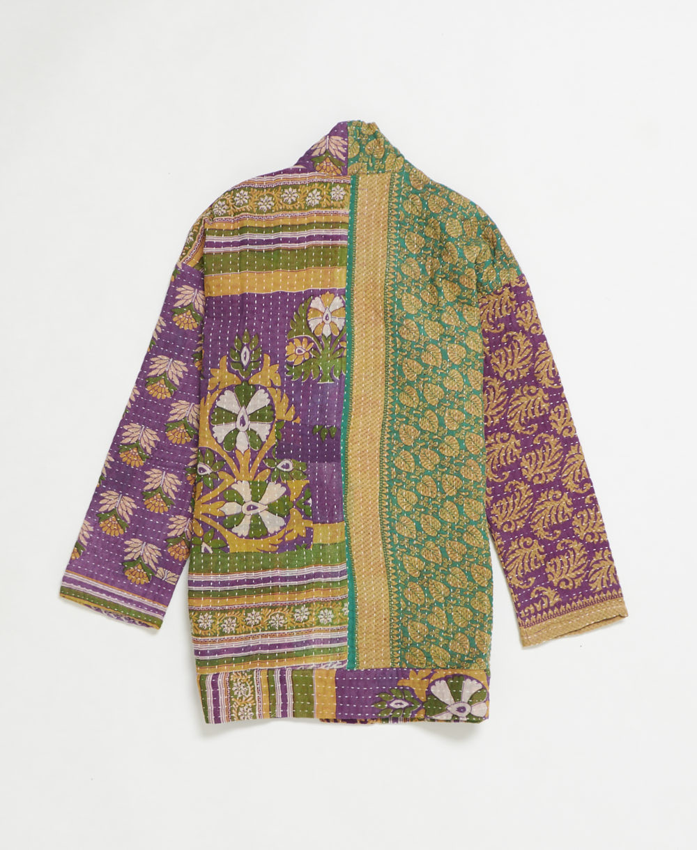 handmade open front cocoon quilted jacket