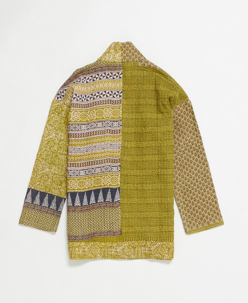 handmade open front cocoon quilted jacket