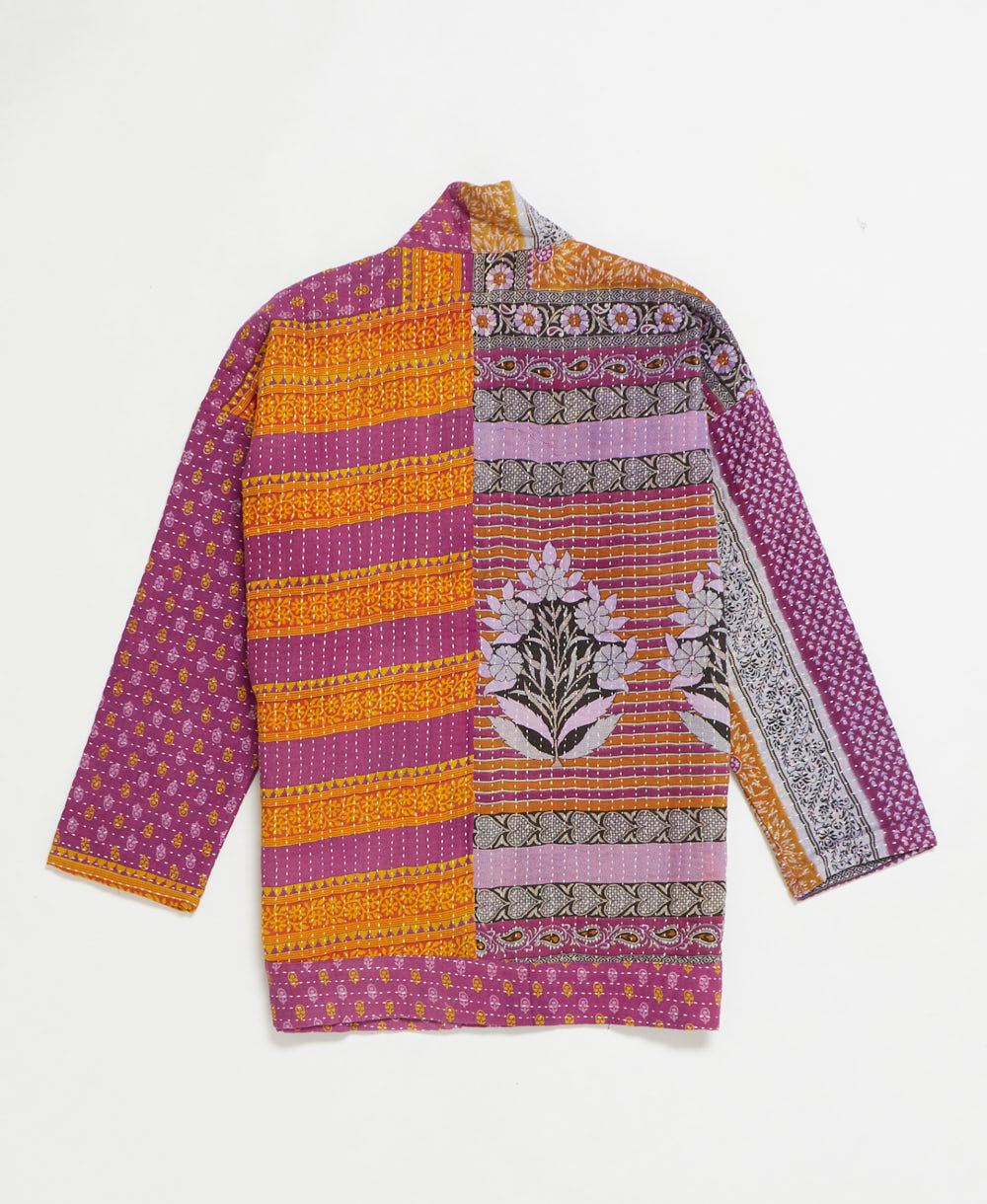 handmade open front cocoon quilted jacket