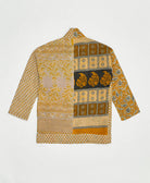 open front quilted jacket made from upcycled saris by artisans in India