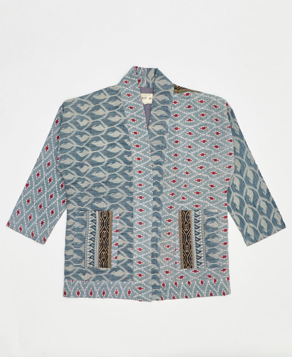 handmade open front cocoon quilted jacket