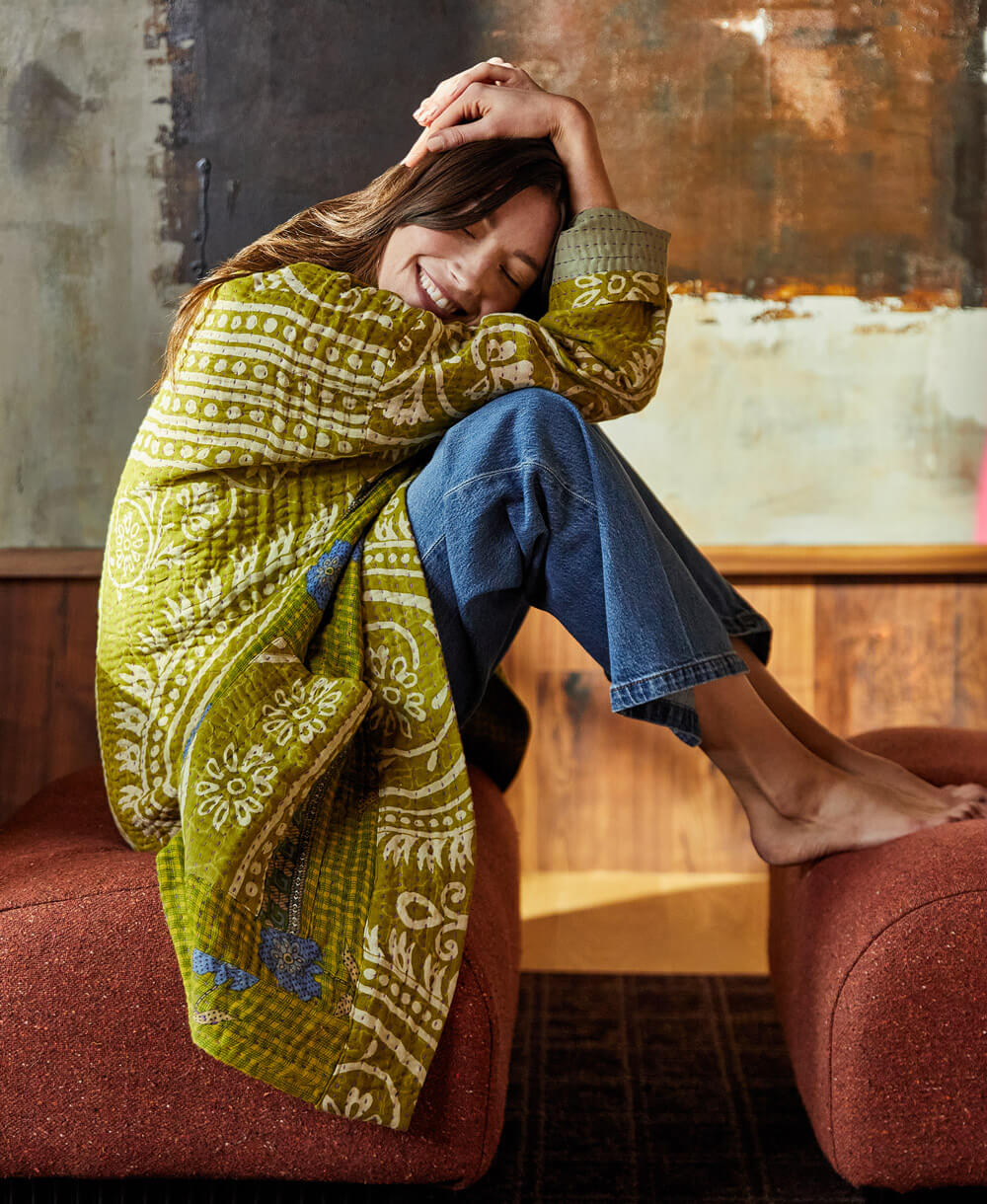 Kantha Quilted Jacket: No. 240604 | Sustainable Apparel – Anchal