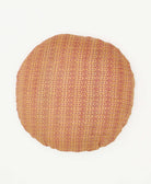 red and tan paisley print round throw pillow made by artisans 