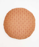 camel and red paisley print round pillow