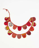 upcycled fabric garland with bold red geometric pattern by Anchal