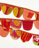 handmade crimson abstract print scallop fabric garland