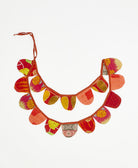 upcycled fabric garland with bold crimson abstract print pattern by Anchal