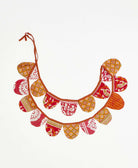 upcycled fabric garland with bold red floral pattern by Anchal