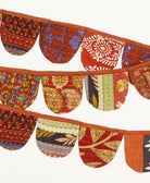 handmade burnt orange abstract scallop fabric garland