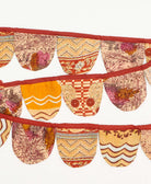 handmade burgundy and beige floral scallop fabric garland