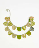 upcycled fabric garland with bold green floral pattern by Anchal