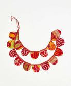 upcycled fabric garland with bold scarlet geometric pattern by Anchal