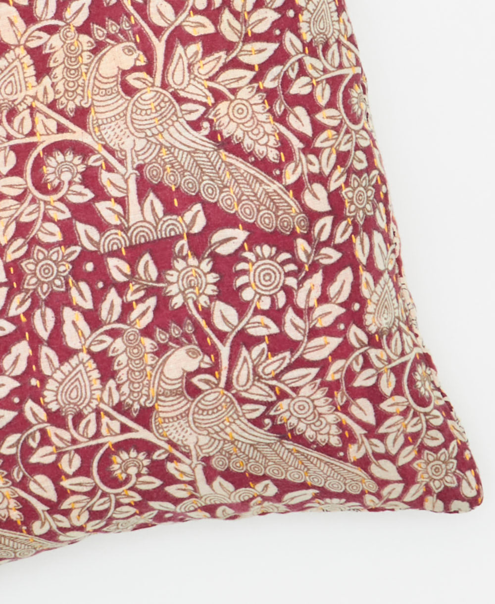 kantha embroidery on small throw pillow