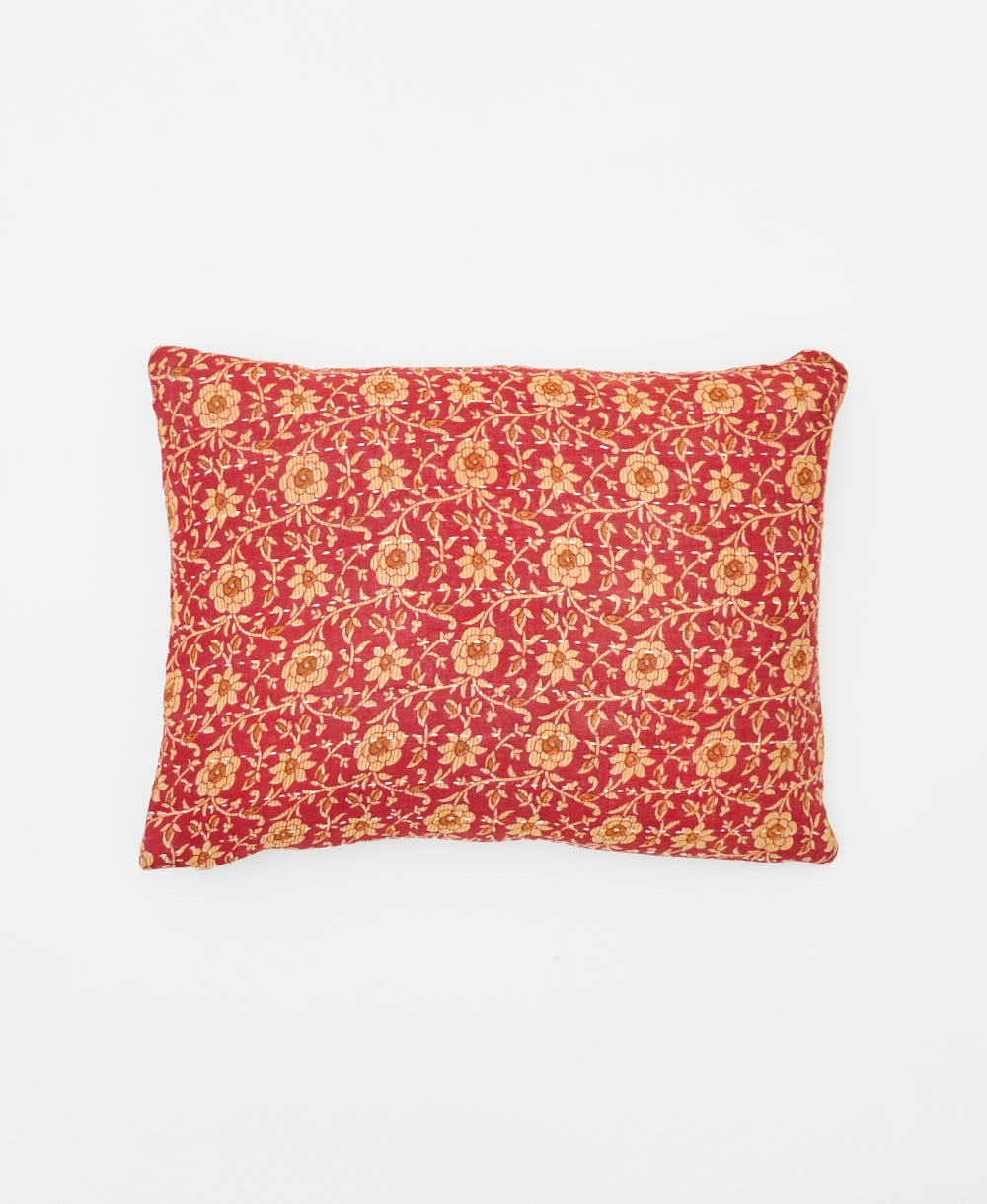 small pillow handmade in India from vintage cotton fabrics