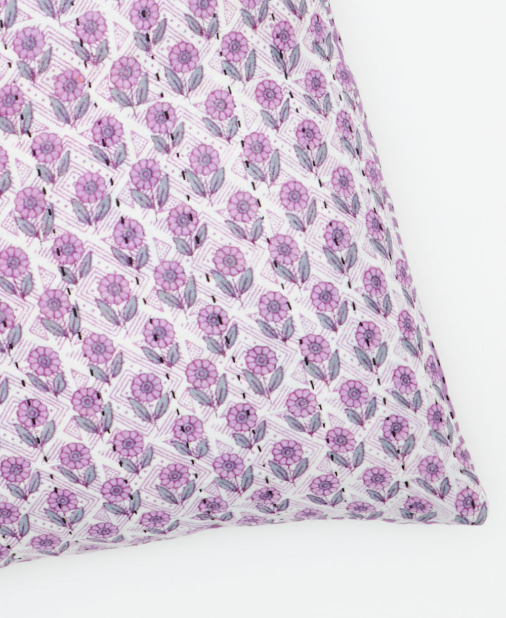 kantha embroidery on small throw pillow
