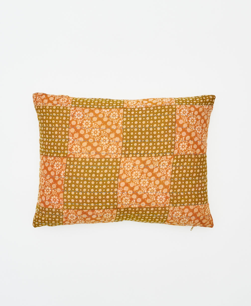 small pillow handmade in India from vintage cotton fabrics