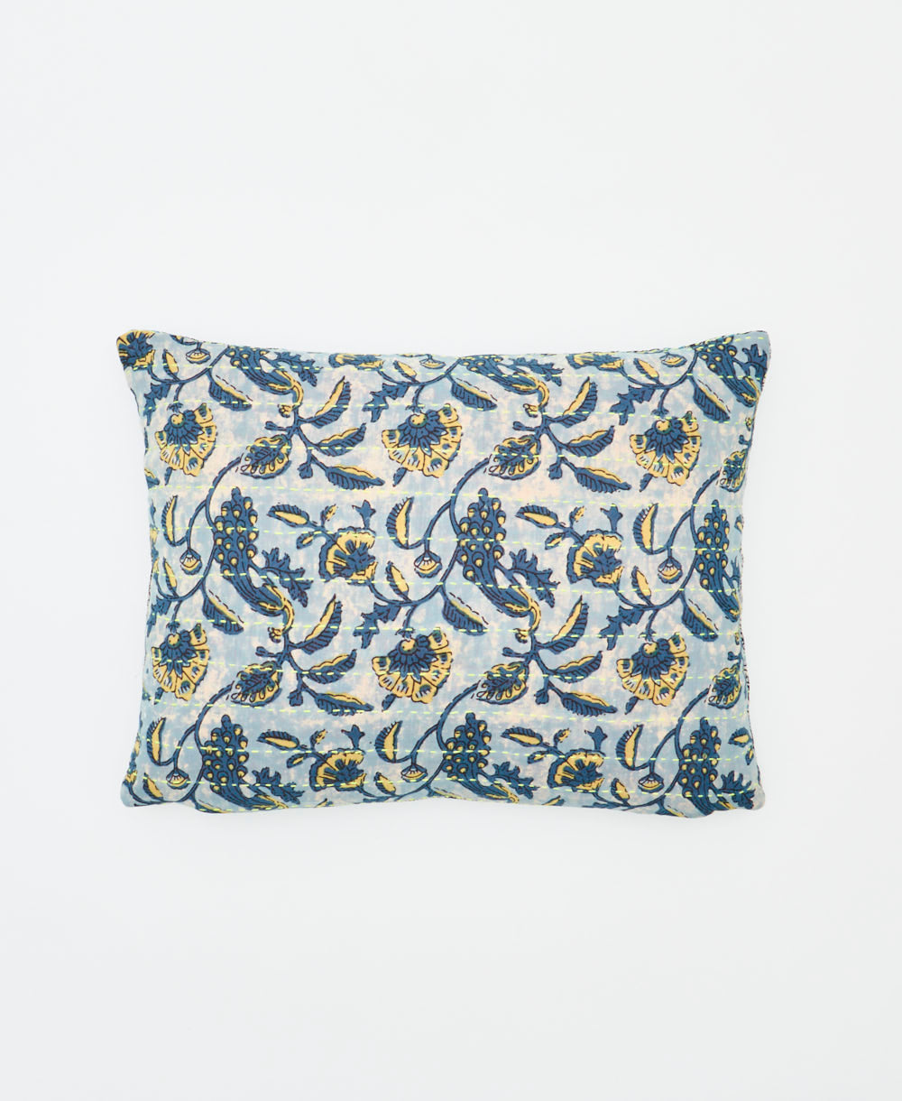 small pillow handmade in India from vintage cotton fabrics