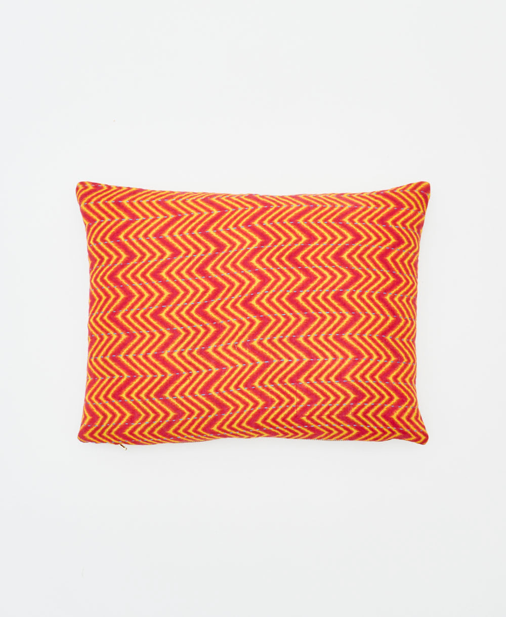 small pillow handmade in India from vintage cotton fabrics