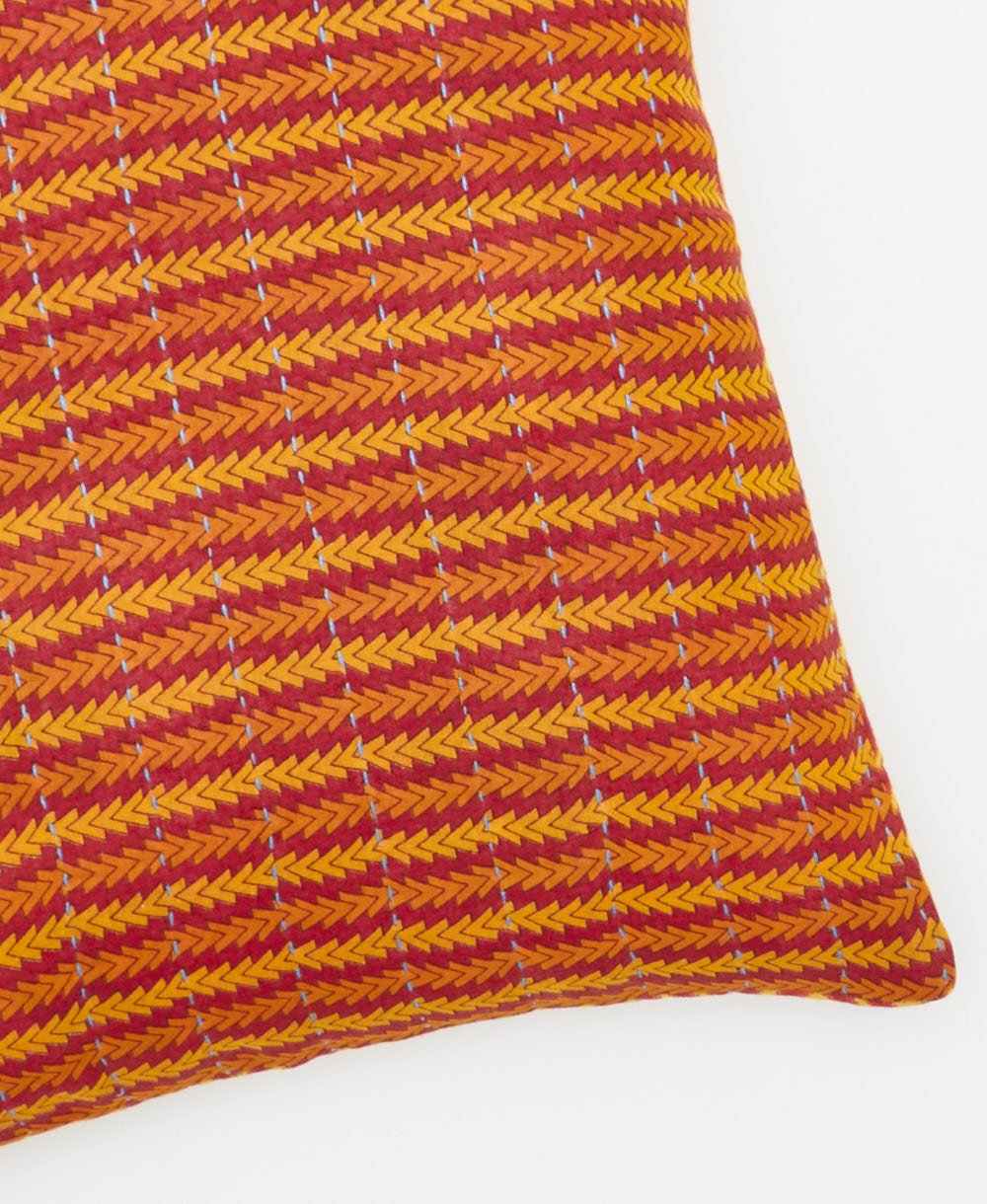 kantha embroidery on small throw pillow
