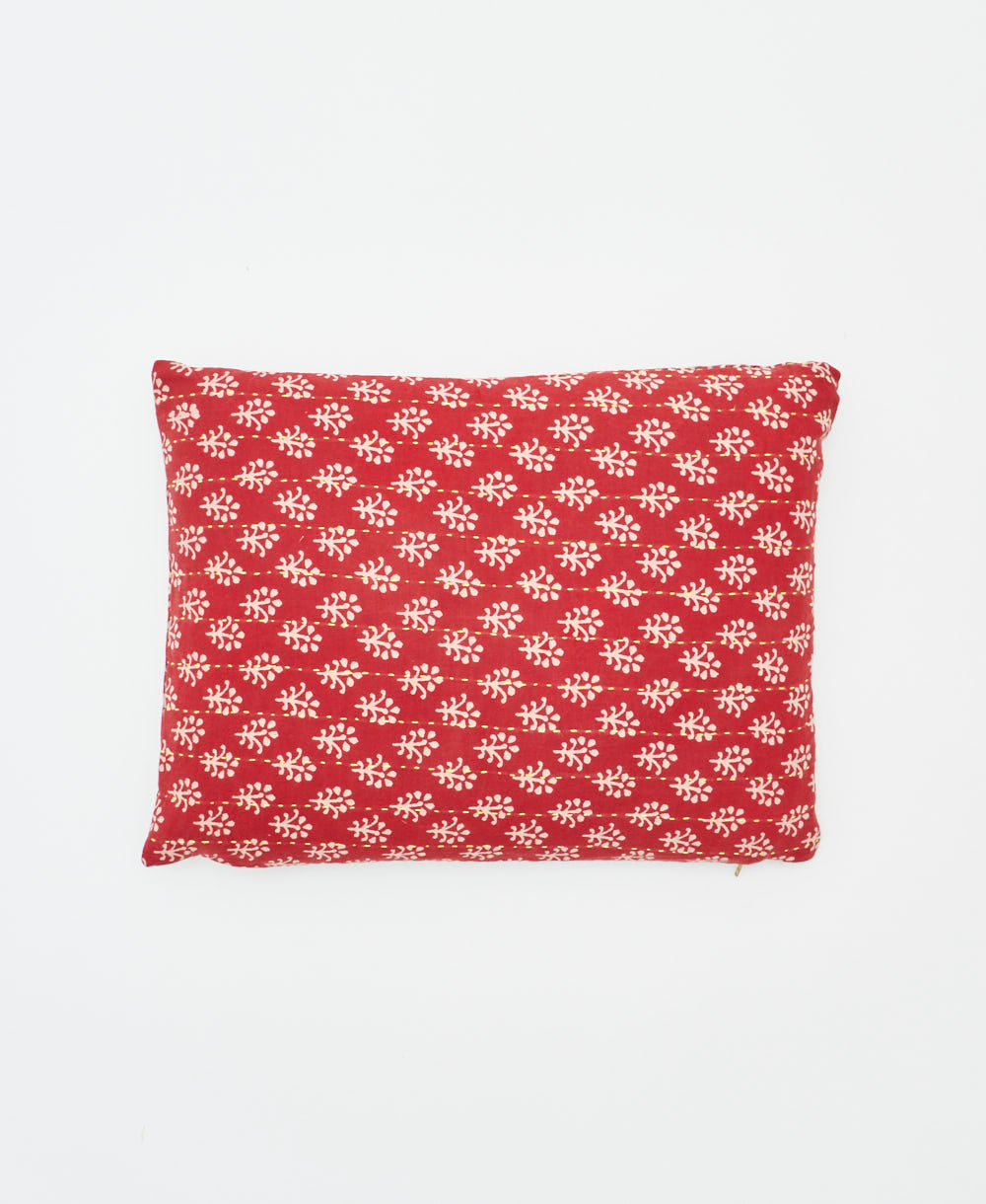 small pillow handmade in India from vintage cotton fabrics