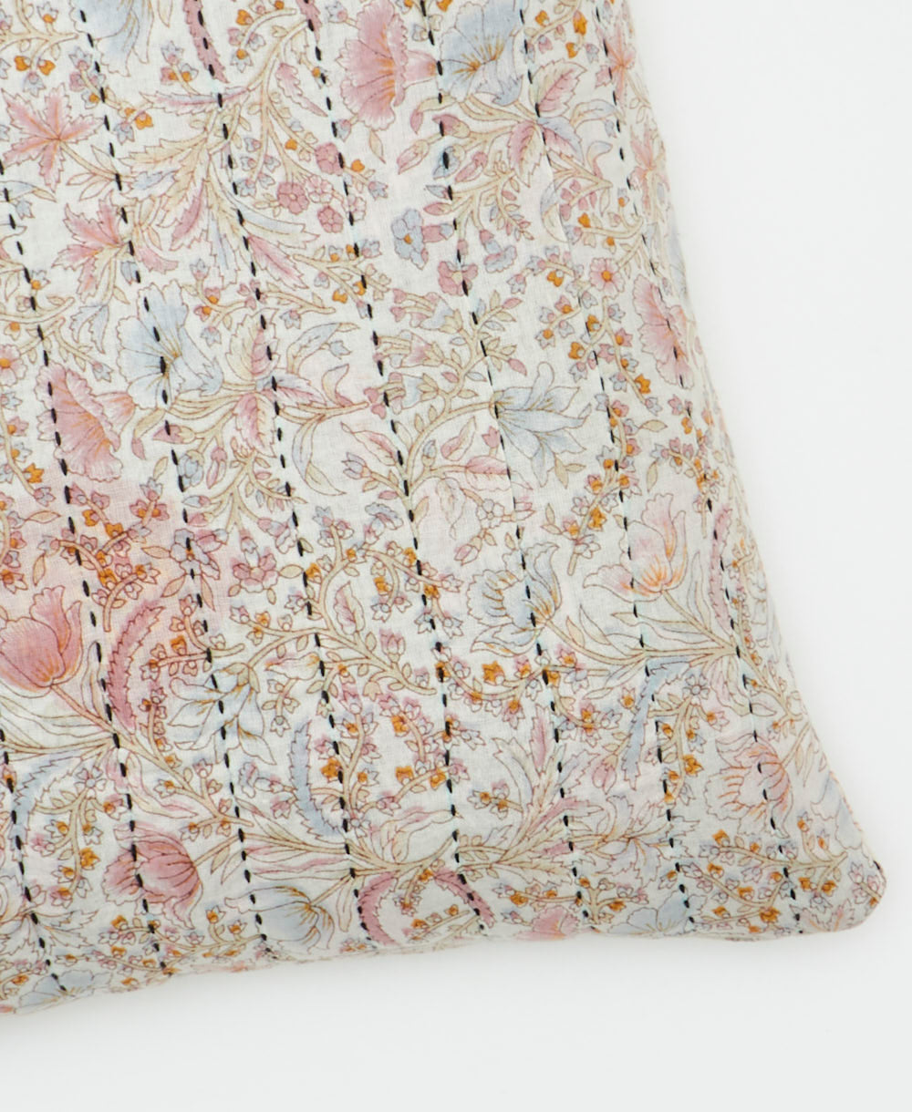 kantha embroidery on small throw pillow