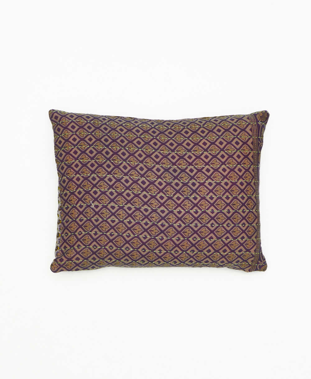 small paisley pillow ethically crafted from upcycled saris 