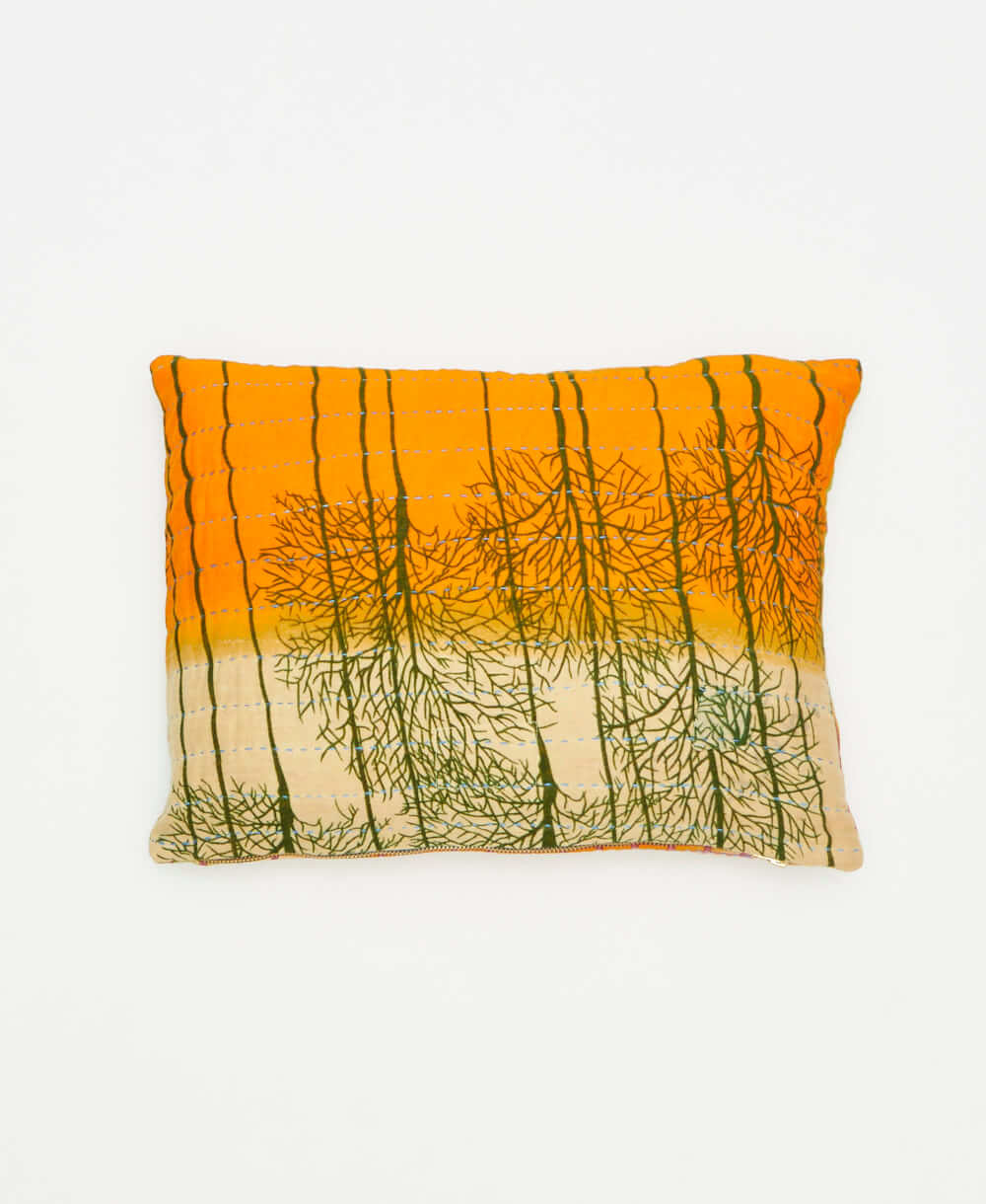 moss green branch print small throw pillow made by artisans 