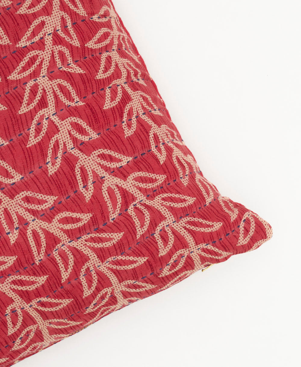 kantha embroidery on small throw pillow