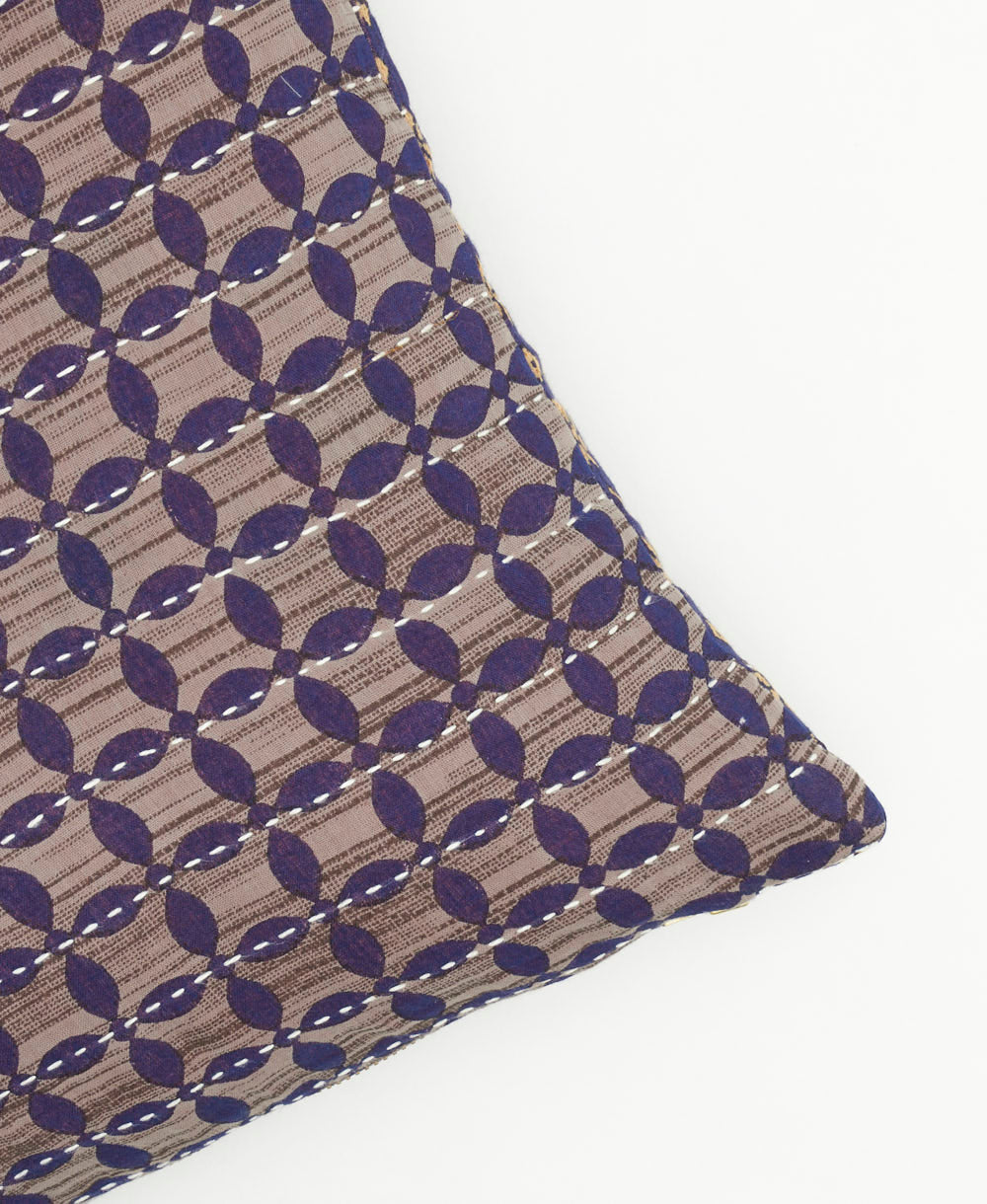 kantha embroidery on small throw pillow