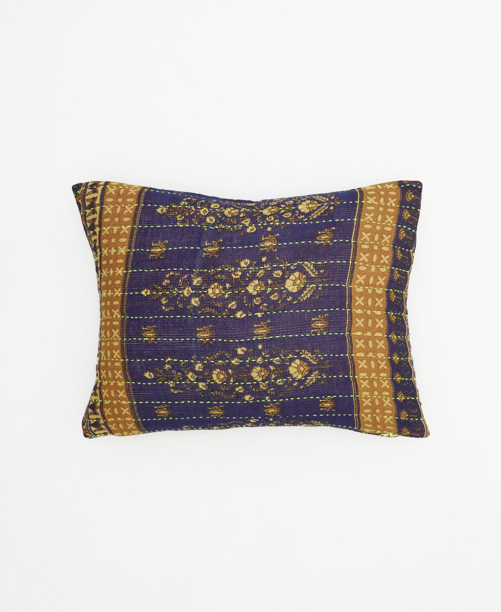 small pillow handmade in India from vintage cotton fabrics