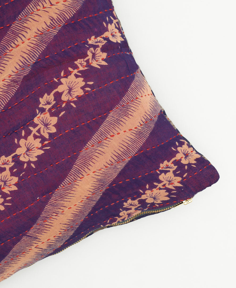 kantha embroidery on small throw pillow