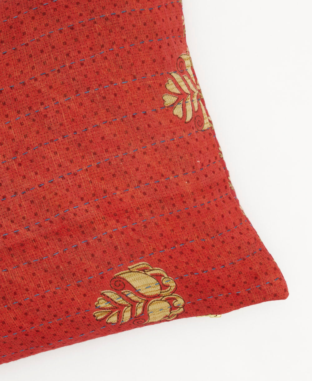 kantha embroidery on small throw pillow