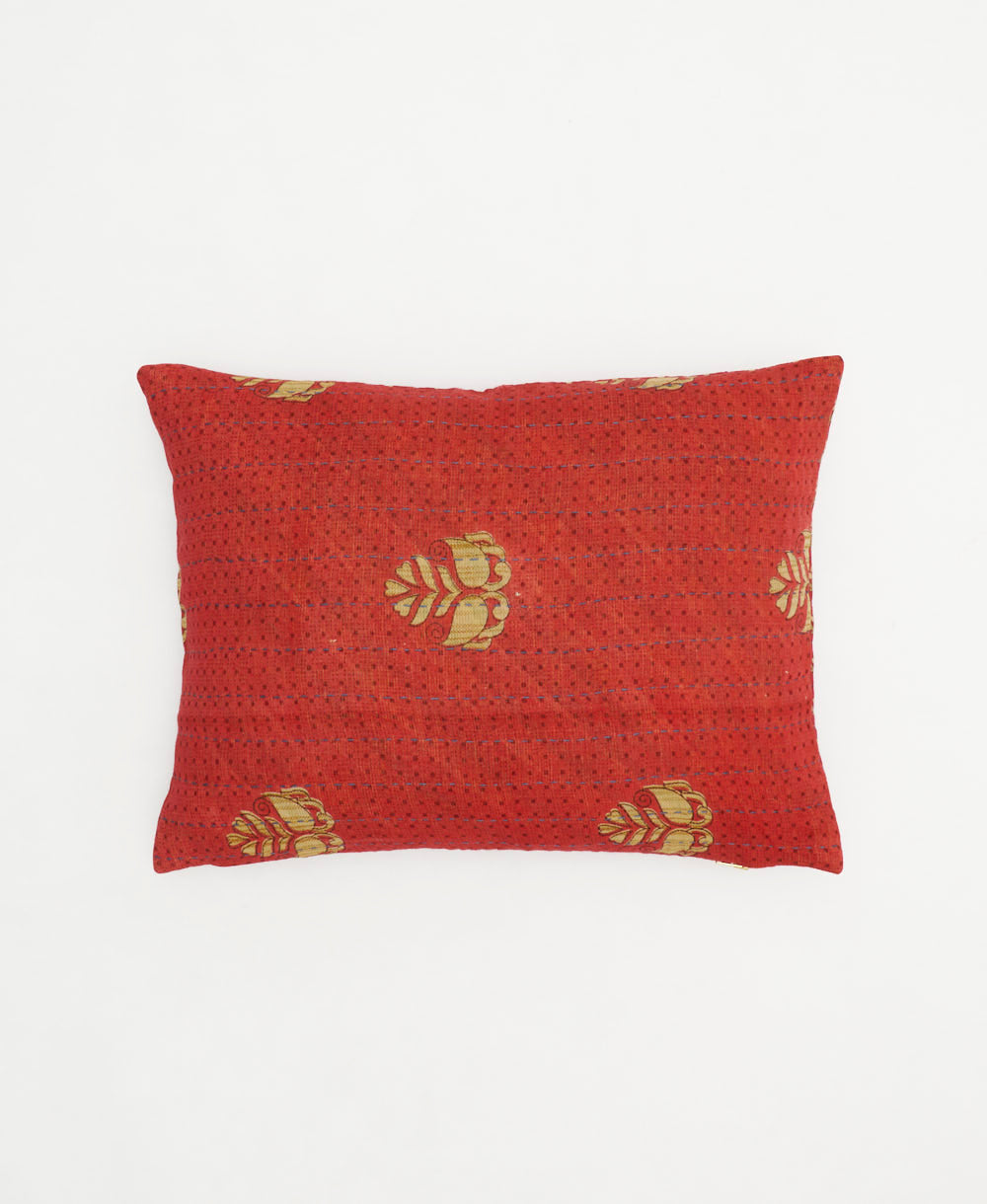 small pillow handmade in India from vintage cotton fabrics