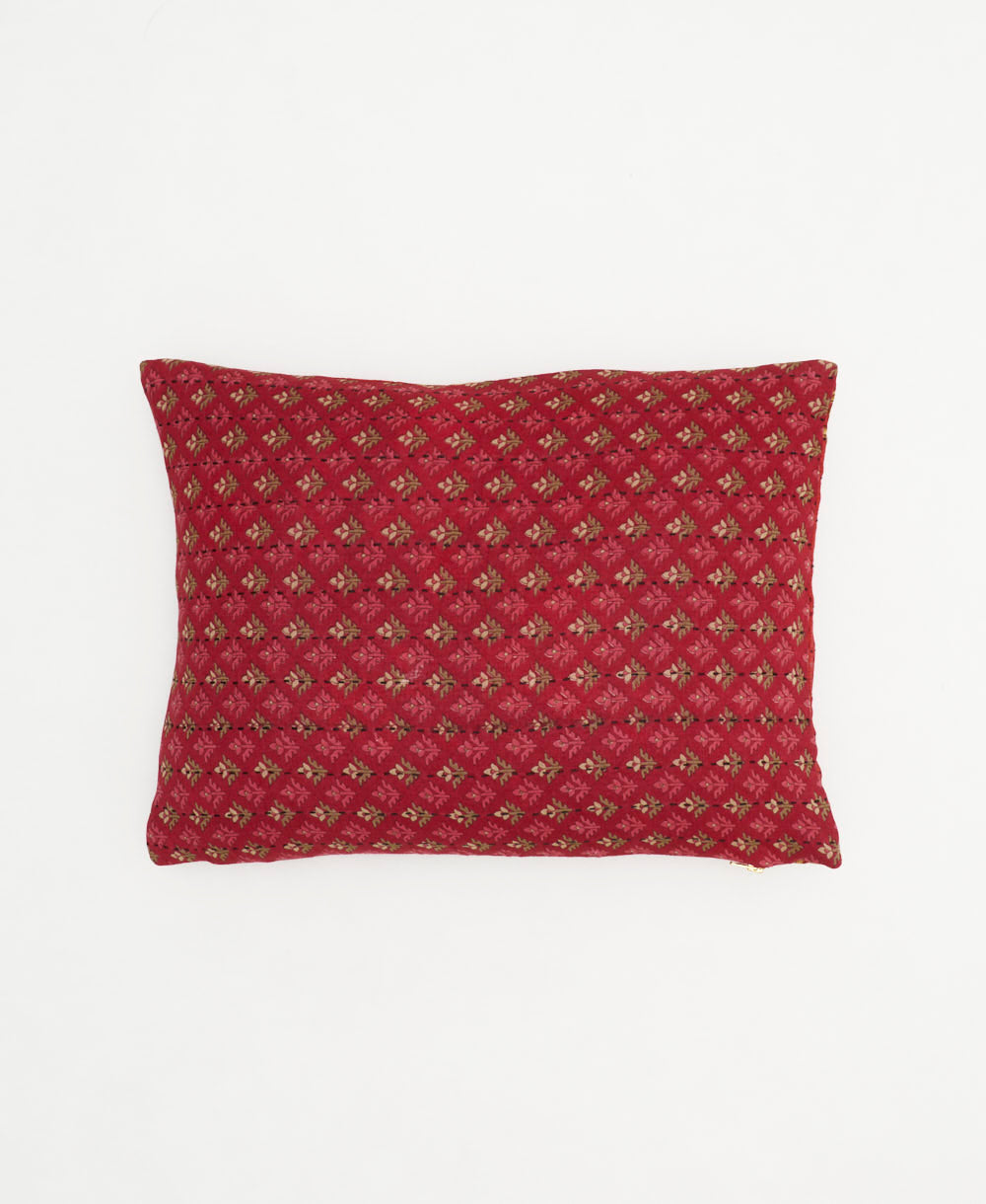 small pillow handmade in India from vintage cotton fabrics