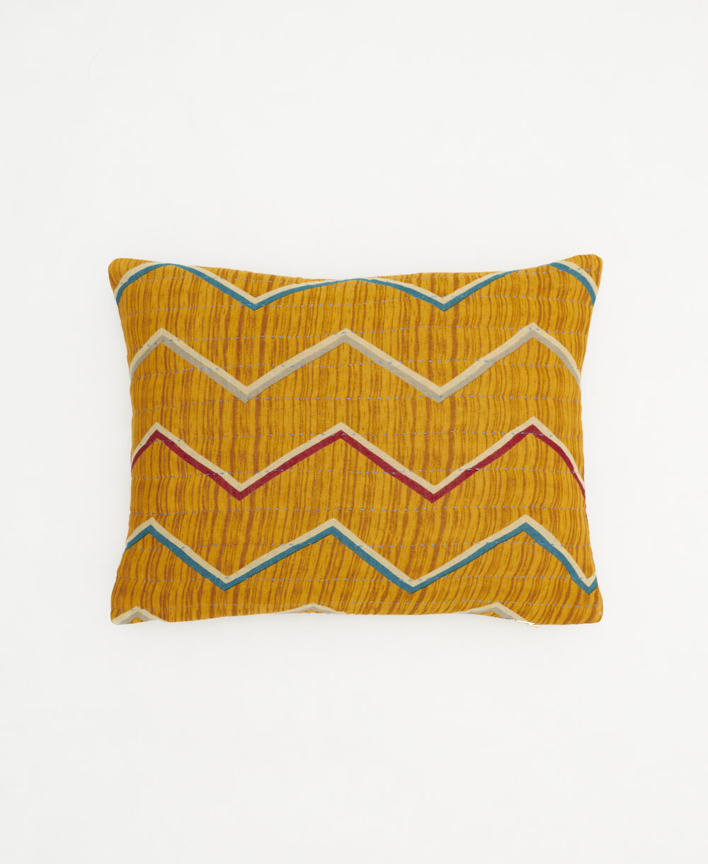 small pillow handmade in India from vintage cotton fabrics